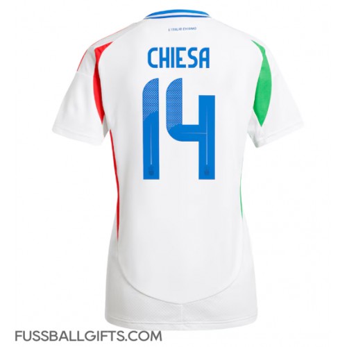 Italien Federico Chiesa #14 Fußballbekleidung Auswärtstrikot Damen EM 2024 Kurzarm